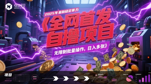 全网首发，2025年最新稳定暴力全自动自撸项目，无限制批量操作，日入多张【揭秘】-暮鸦资源网