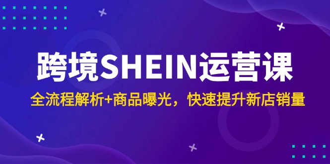 跨境SHEIN运营课，全流程解析+商品曝光，快速提升新店销量-暮鸦资源网