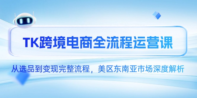 TK跨境电商全流程运营课，从选品到变现完整流程，美区东南亚市场深度解析-暮鸦资源网