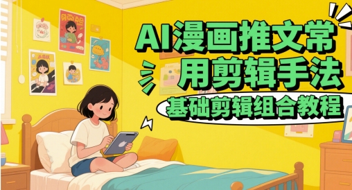 AI漫画推文常用剪辑手法，基础剪辑组合教程-暮鸦资源网