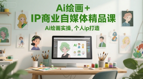 Ai绘画+IP商业自媒体精品课，Ai绘画实操，个人ip打造-暮鸦资源网