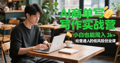AI商单写作实战营，小白也能周入3k+，给普通人的低风险创业课-暮鸦资源网