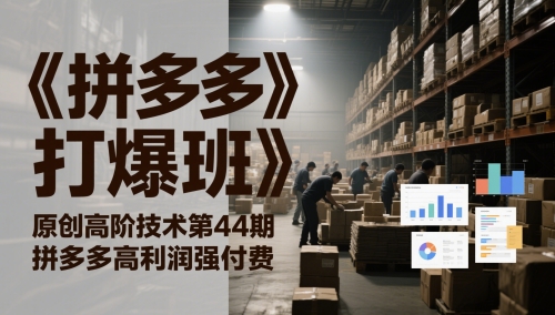 《拼多多打爆班》原创高阶技术第44期，拼多多高利润强付费-暮鸦资源网