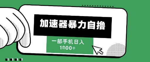 205新风口，加速器暴力自撸，单机日入1k+【揭秘】-暮鸦资源网