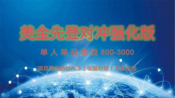 美金先登计划对冲强化版，2025年黑马中最暴力收益日收益1k-4k(可放大…-暮鸦资源网