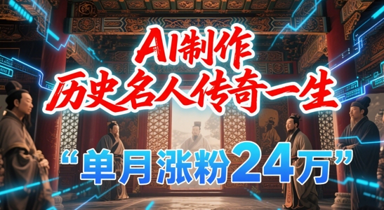 暴力起号！用AI制作历史名人传奇一生，单月涨粉24W，涨粉+变现赛道黑马来了-暮鸦资源网