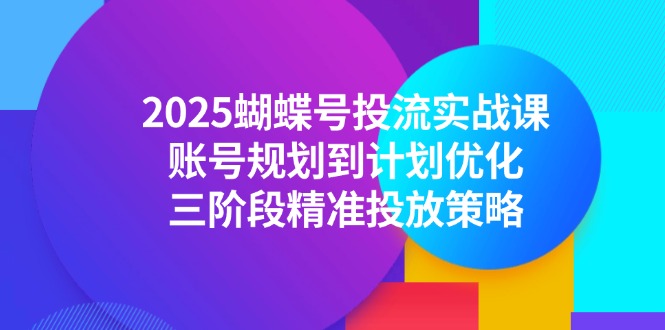 2025蝴蝶号投流实战课，账号规划到计划优化，三阶段精准投放策略-暮鸦资源网