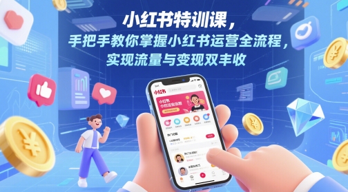 小红书特训课，手把手教你掌握小红书运营全流程，实现流量与变现双丰收-暮鸦资源网