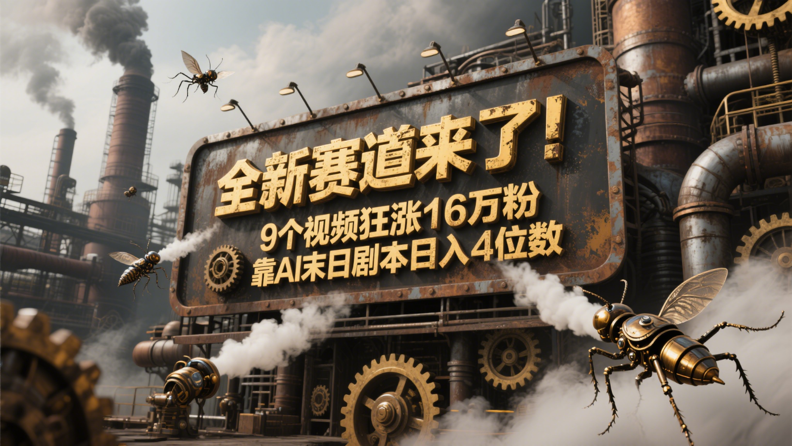 全新赛道来了！9个视频狂涨16万粉，靠AI末日剧本日入4位数，评论区爆肝追更！-暮鸦资源网