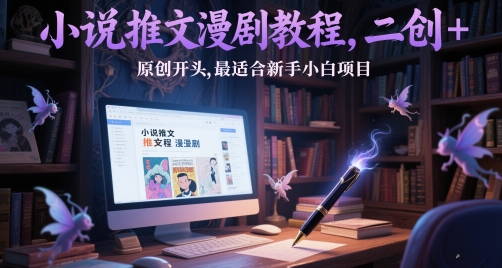 小说推文漫剧教程，二创+原创开头，最适合新手小白项目-暮鸦资源网