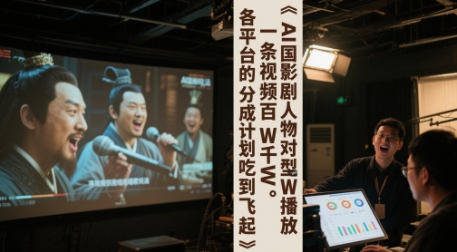 AI三国影视剧人物对口型唱歌玩法，一条视频百W千W播放，各平台的分成计划吃到飞起-暮鸦资源网