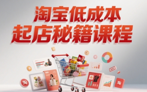 淘宝低成本起店系统课，助你快速起店，实现弯道超车-暮鸦资源网