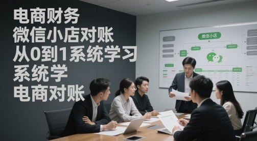 电商财务微信小店对账，从0到1系统学习电商对账-暮鸦资源网
