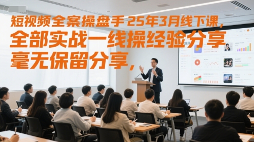 短视频全案操盘手25年3月线下课，全部实战一线操盘手经验分享，毫无保留分享，全是干货-暮鸦资源网
