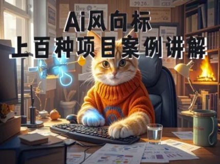 Ai风向标-附100种项目案例玩法-0基础小白到大神ai视频商业应用教学-暮鸦资源网