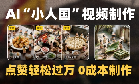 爆款1000W+播放微缩景观迷你小人国AI视频0成本制作全流程教学-暮鸦资源网