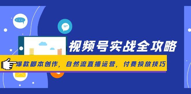 视频号实战全攻略，爆款脚本创作，自然流直播运营，付费投放技巧-暮鸦资源网